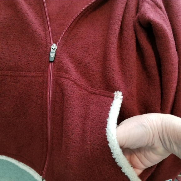Kuhl red fleece trim full zip hooded jacket SZ Med - Picture 4 of 8
